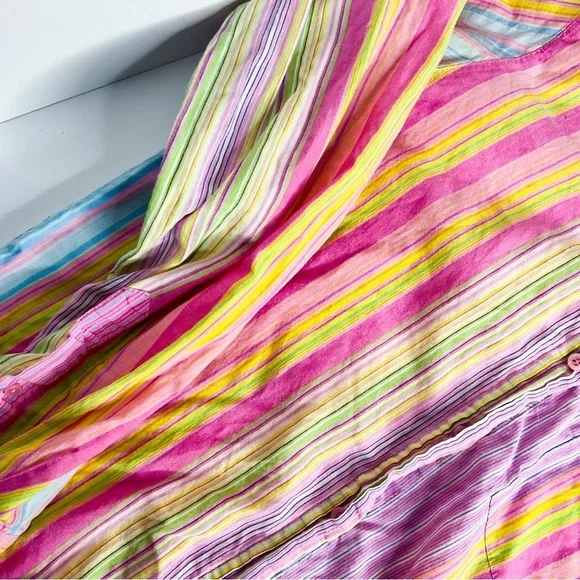 Vintage PINK Victoria’s Secret Striped Button Down Shirt Small - Picture 9 of 15